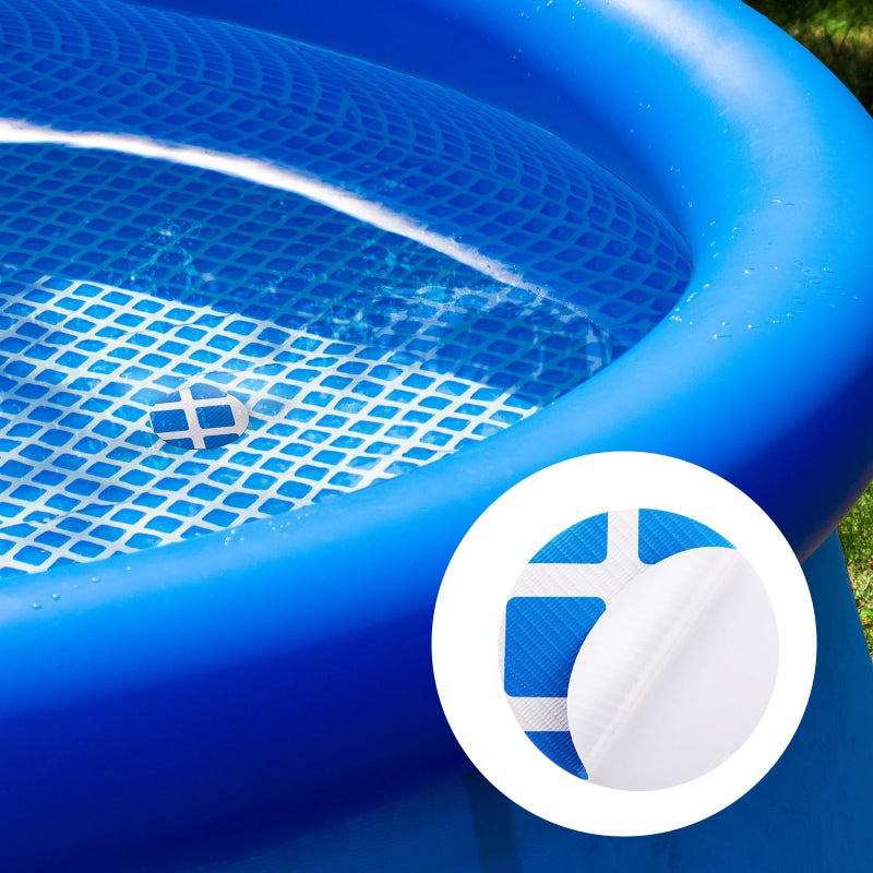 Outus 24 Pcs Vinyl Pool Patch Repair Kit Self Adhesive Pool Liner Plastic Repair Patch Pool Patches for Above Ground Pools Inflatable Boats Air Mattress Products, 4 Inch(Blue Plaid) - Image 4